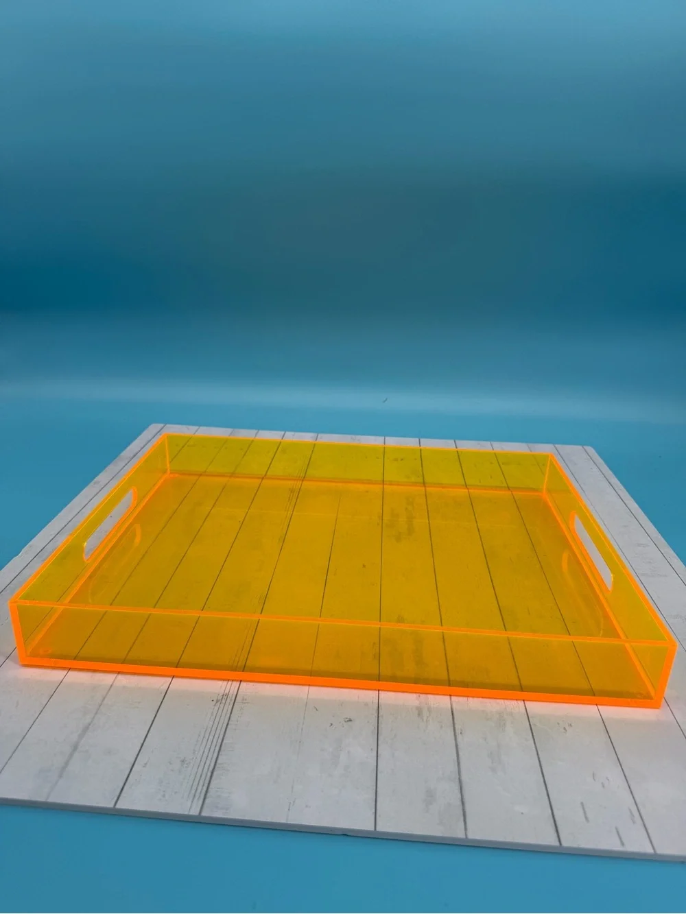 NWT Acrylic Ottoman Tray with Handles 17”x13”